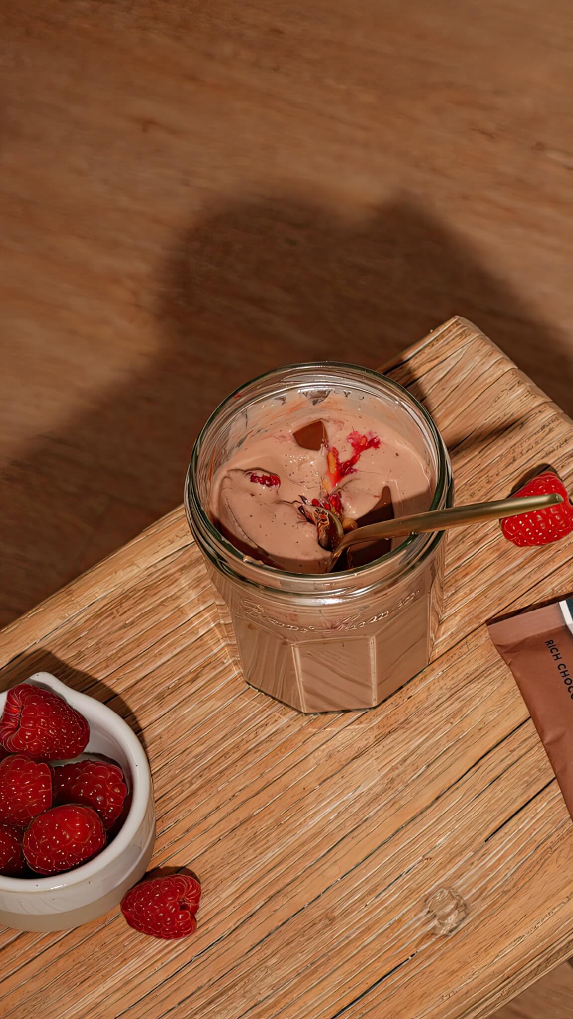 Choc Peanut Butter Raspberry Pudding - Nuzest AU