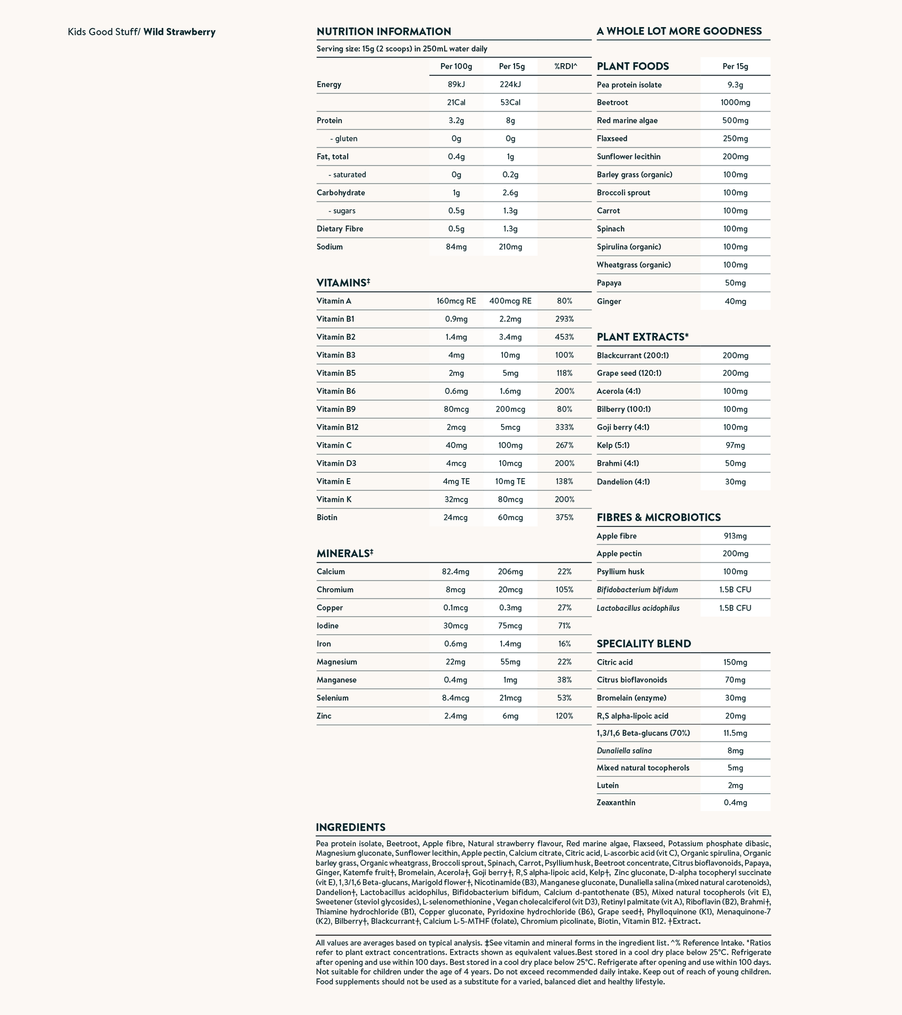 Nutrition facts image