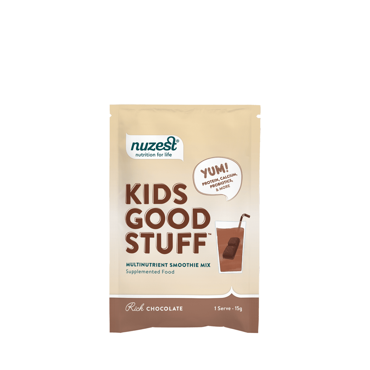 Nuzest - Kids Good Stuff Single Serves - Single Sachet (1 Serving) Rich Chocolate 1