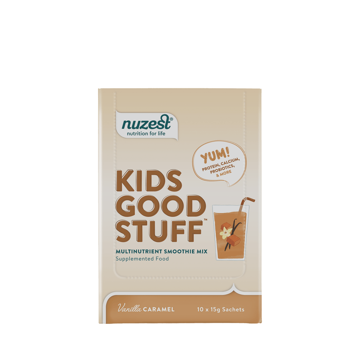 Nuzest - Kids Good Stuff Single Serves - Box of 10 (10 Servings) Vanilla Caramel 9
